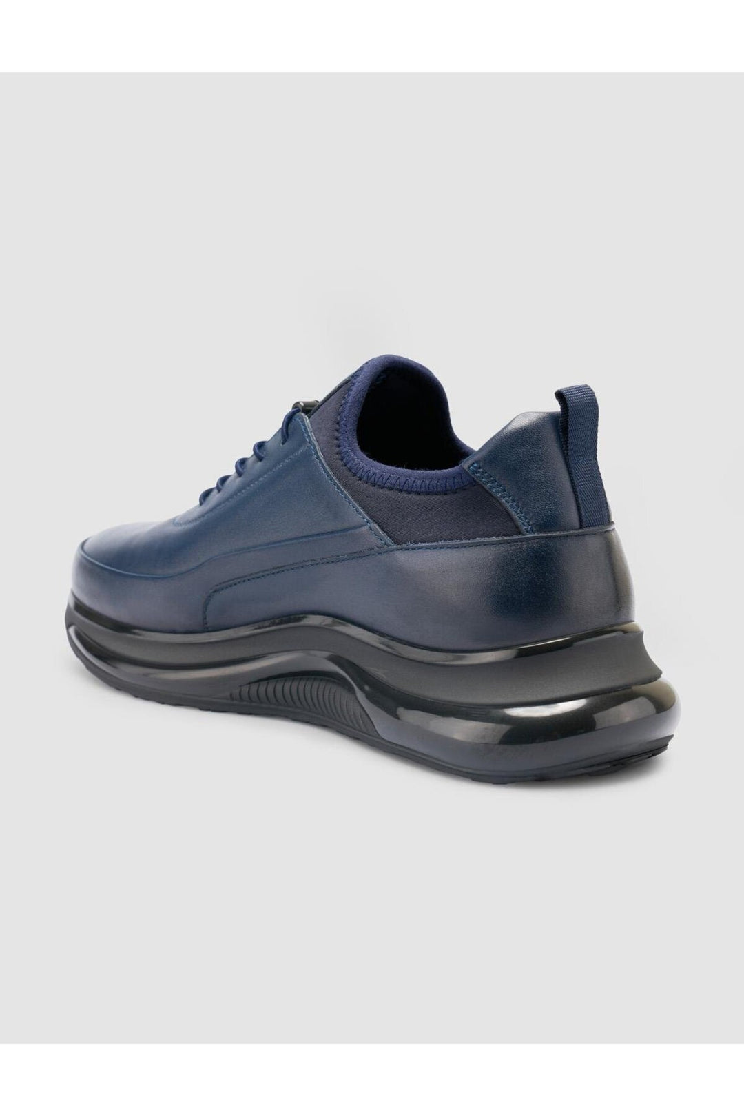 Cabani Shoes Chaussures de ville pour hommes en cuir véritable 100% bleu marine à lacets - Bleu marine
