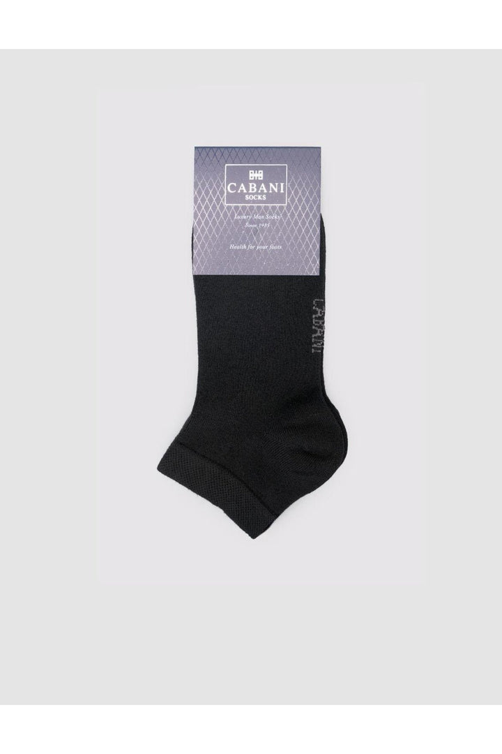 Cabani Shoes Chaussettes pour hommes en bambou noir à deux paires - Noir
