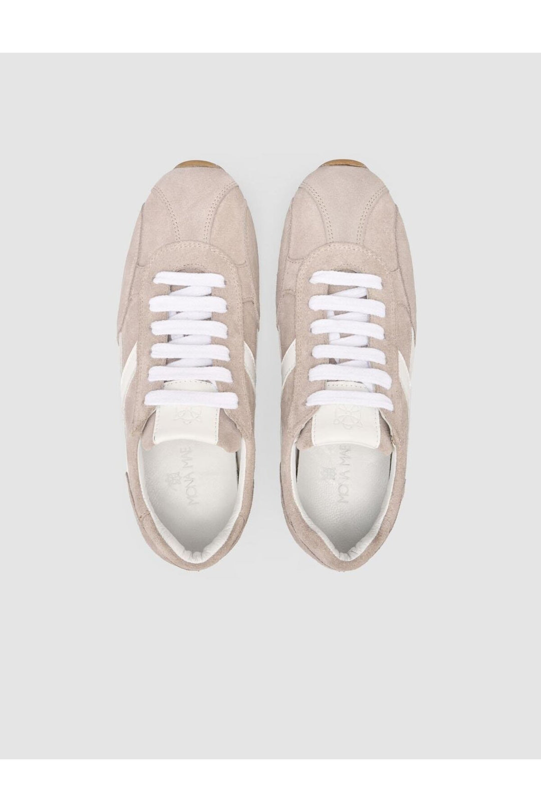 Cabani Shoes MonaMae 100% Cuir Véritable Beige Suédé Baskets Femme - Beige