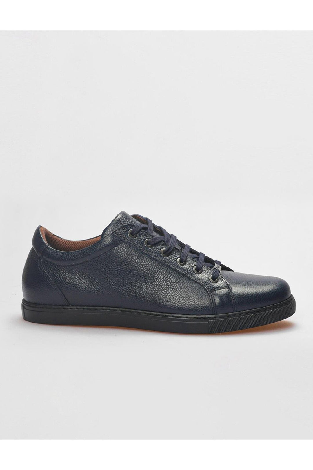 Cabani Shoes Baskets pour hommes en cuir véritable bleu marine à lacets - Bleu marine
