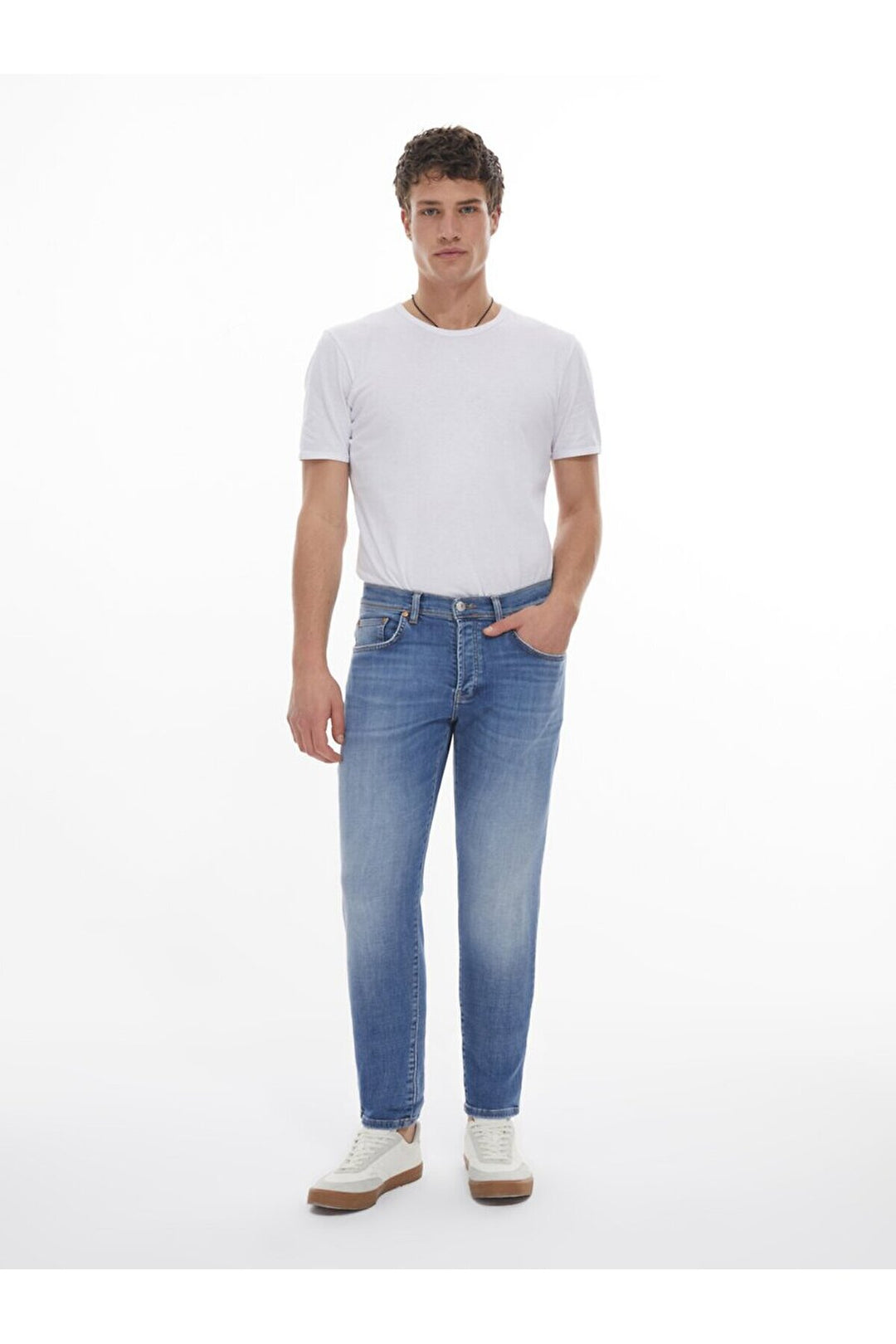 LTB Pantalon en jean à taille moyenne Lawrıe Y Narrow Leg - orta Bleu_55448