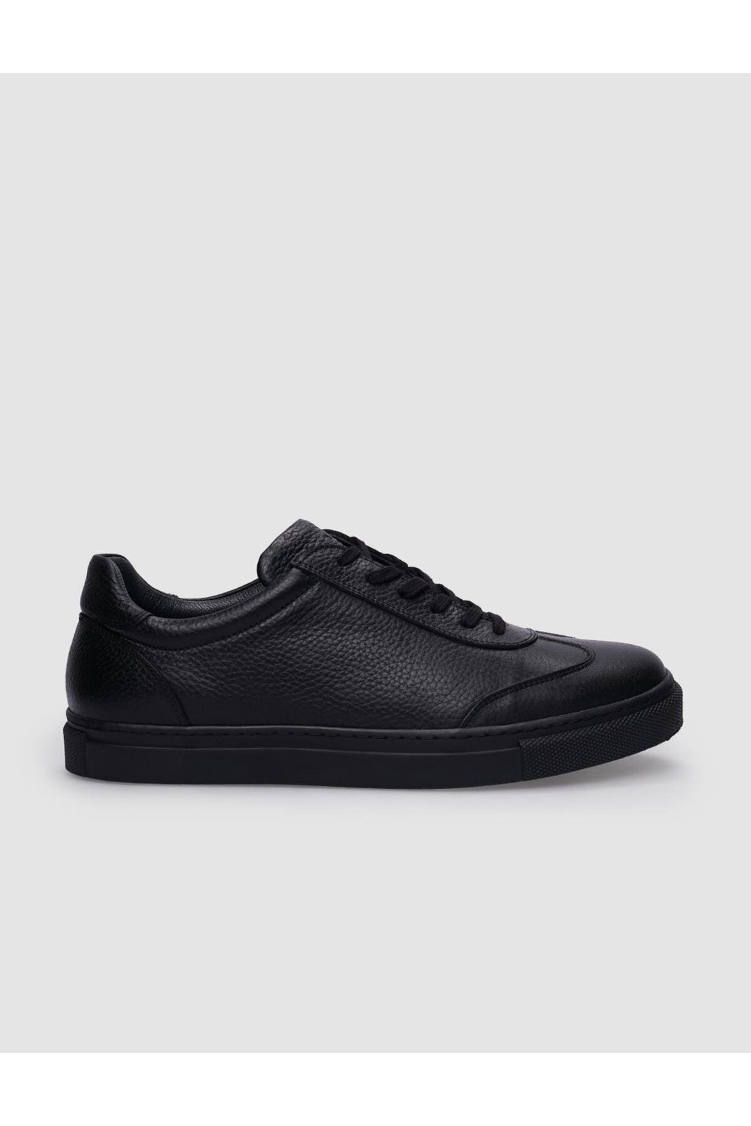 Cabani Shoes %100 Cuir véritable Baskets pour hommes noires à lacets - Noir