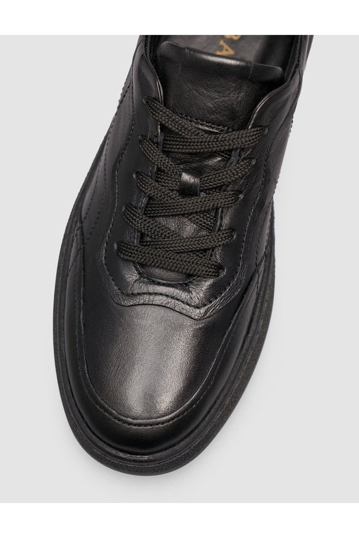 Cabani Shoes Baskets femme en cuir véritable noir à lacets - Multicolore