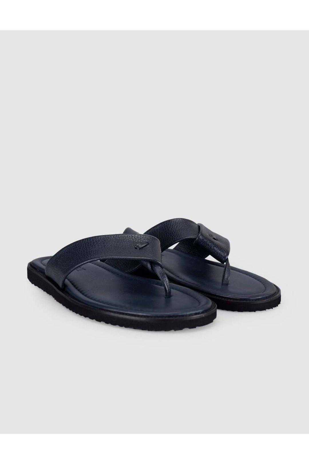 Cabani Shoes Sandales en cuir véritable pour homme en bleu marine. - Bleu marine