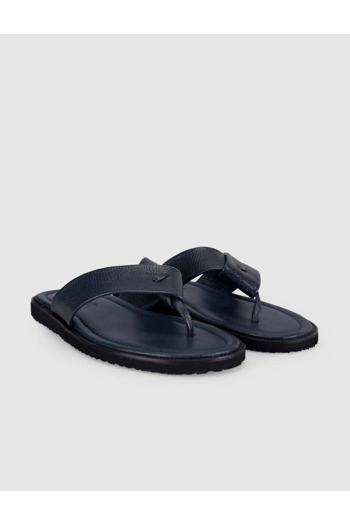 Cabani Shoes Sandales en cuir véritable pour homme en bleu marine. - Bleu marine