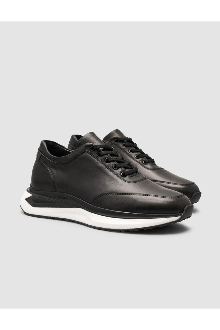 Cabani Shoes Chaussures de sport pour hommes noires avec détails de couture - Noir