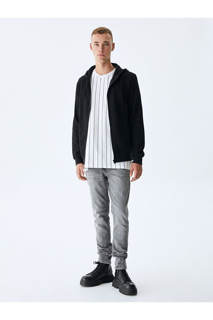 LTB Sweat noir zippé à capuche