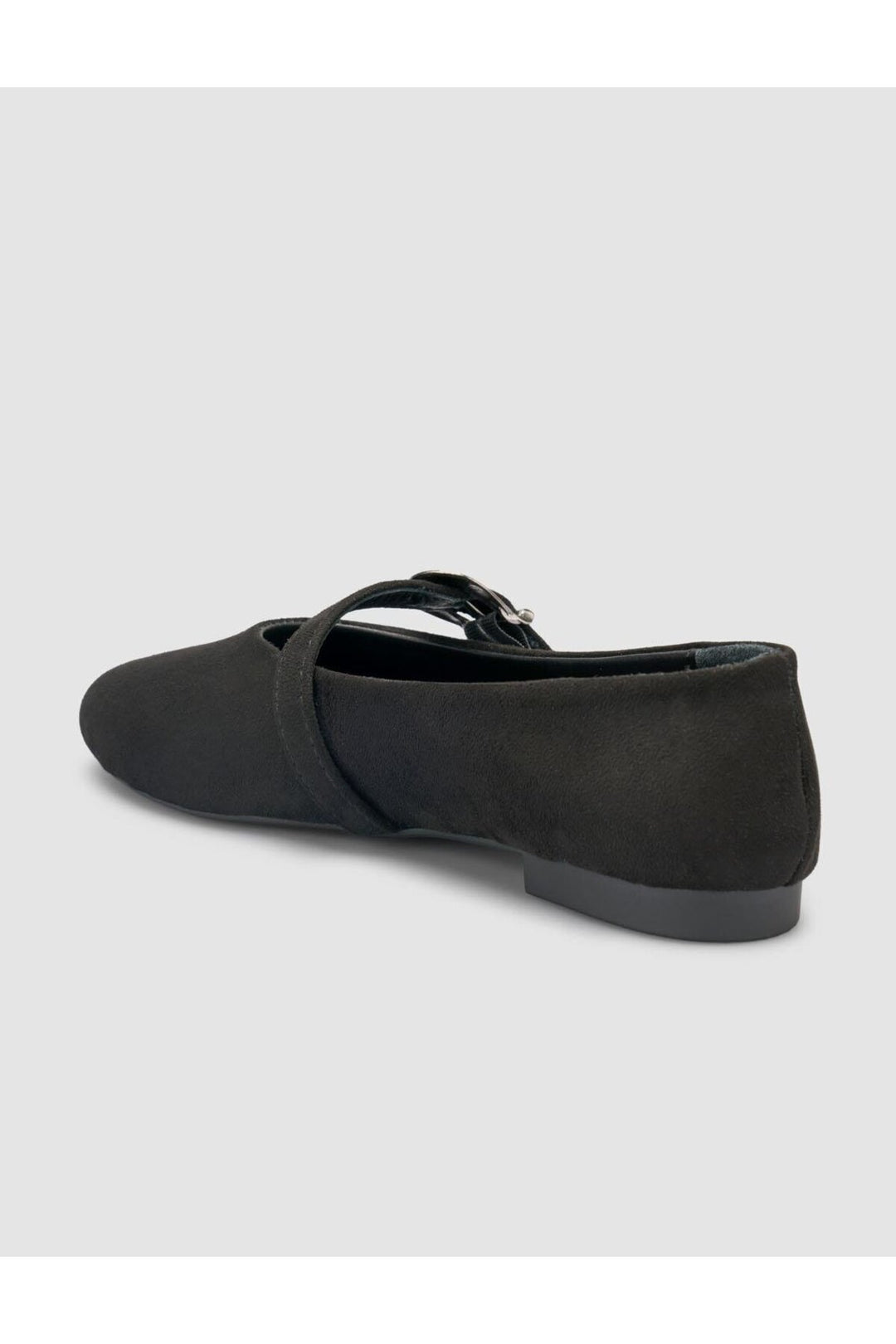 Cabani Shoes Ballerines noires pour femmes avec détail de boucle en suède Saros. - Noir