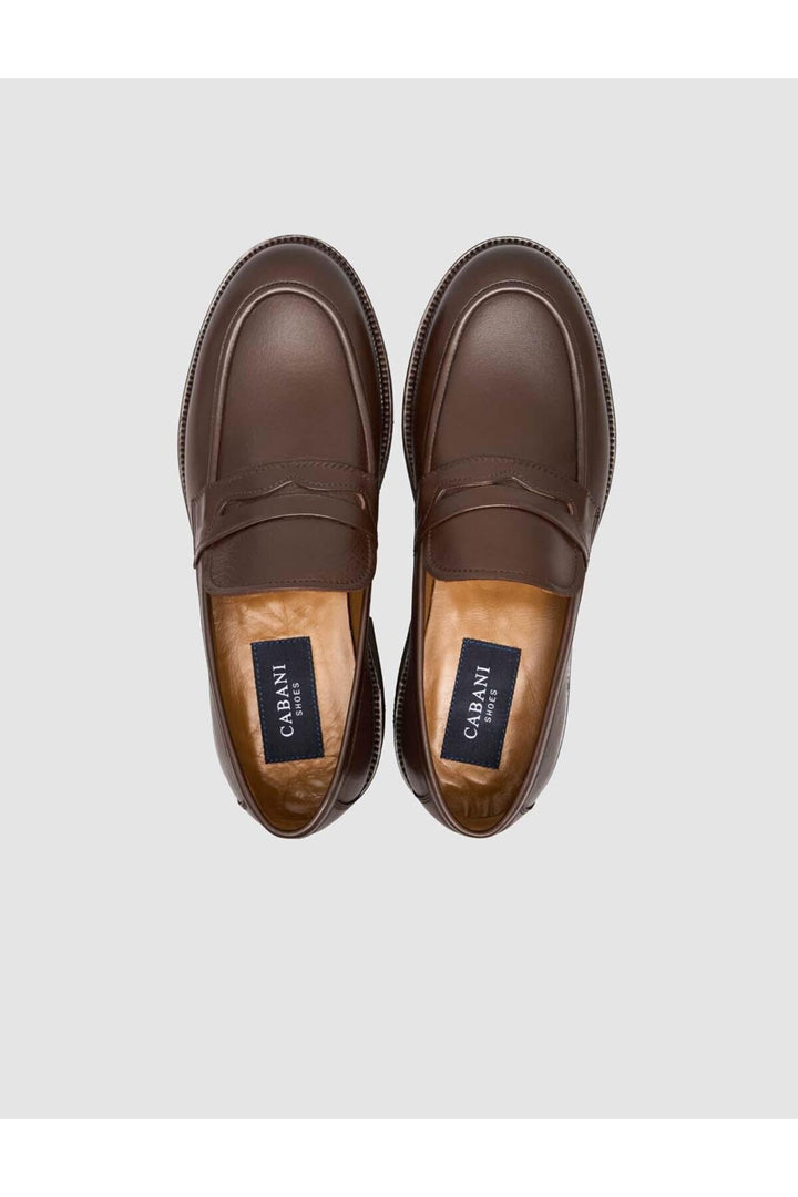 Cabani Shoes %100 Cuir véritable Chaussures mocassins classiques pour hommes en Brun - Marron