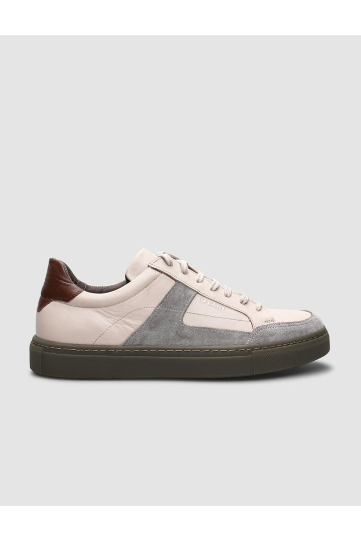 Cabani Shoes %100 Cuir véritable Chaussures de sport pour hommes beige à lacets - Beige