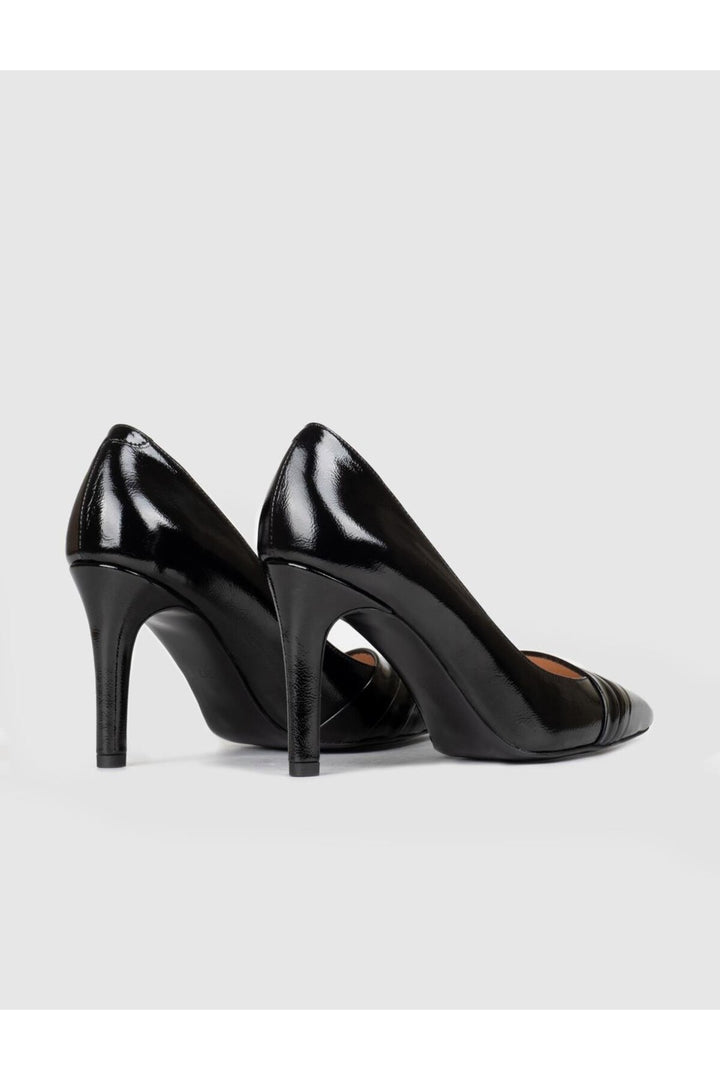 Cabani Shoes Escarpins à talons fins en cuir véritable noir verni pour femmes - Multicolore