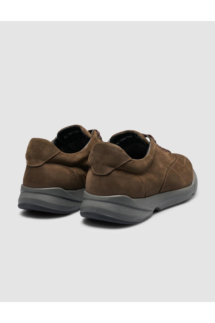 Cabani Shoes %100 Cuir véritable Chaussures de sport pour hommes en suède kaki à lacets - Kaki