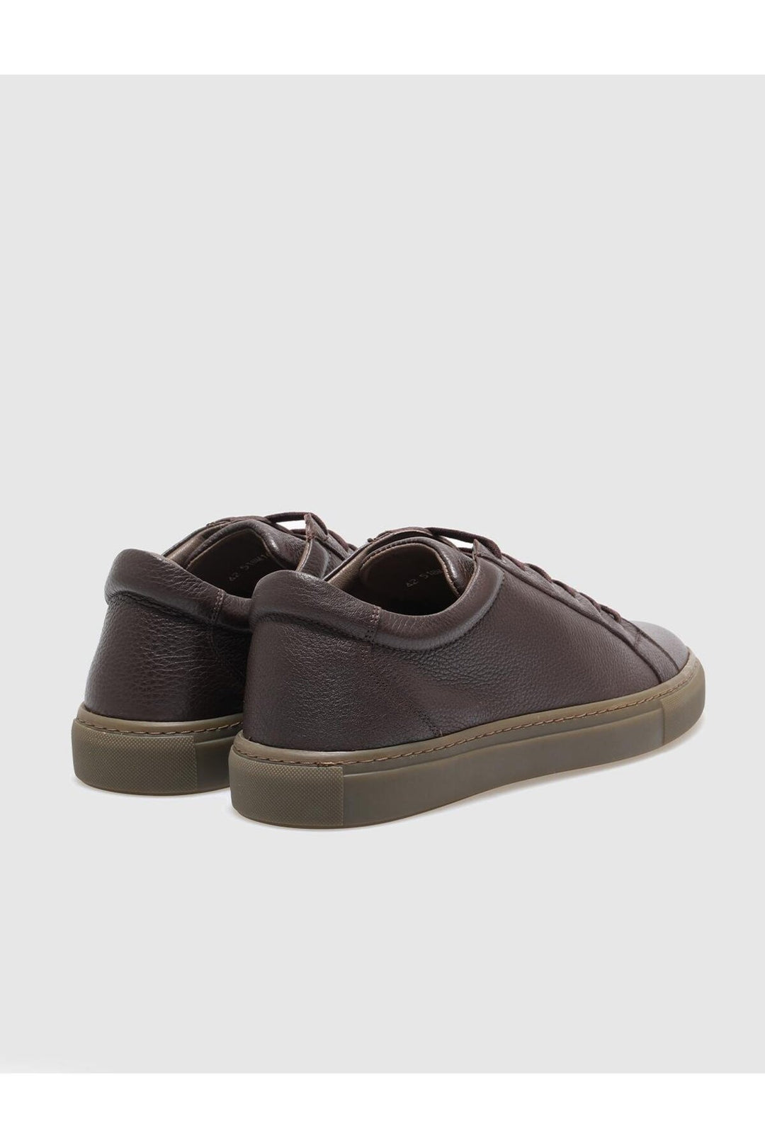 Cabani Shoes Baskets pour hommes en cuir véritable marron à lacets - Marron