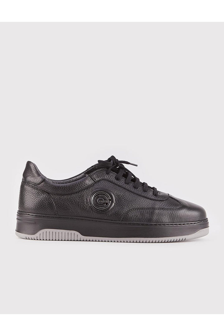 Cabani Shoes Chaussures de sport pour hommes en cuir véritable avec semelle Eva, noires et fourrées. - Noir