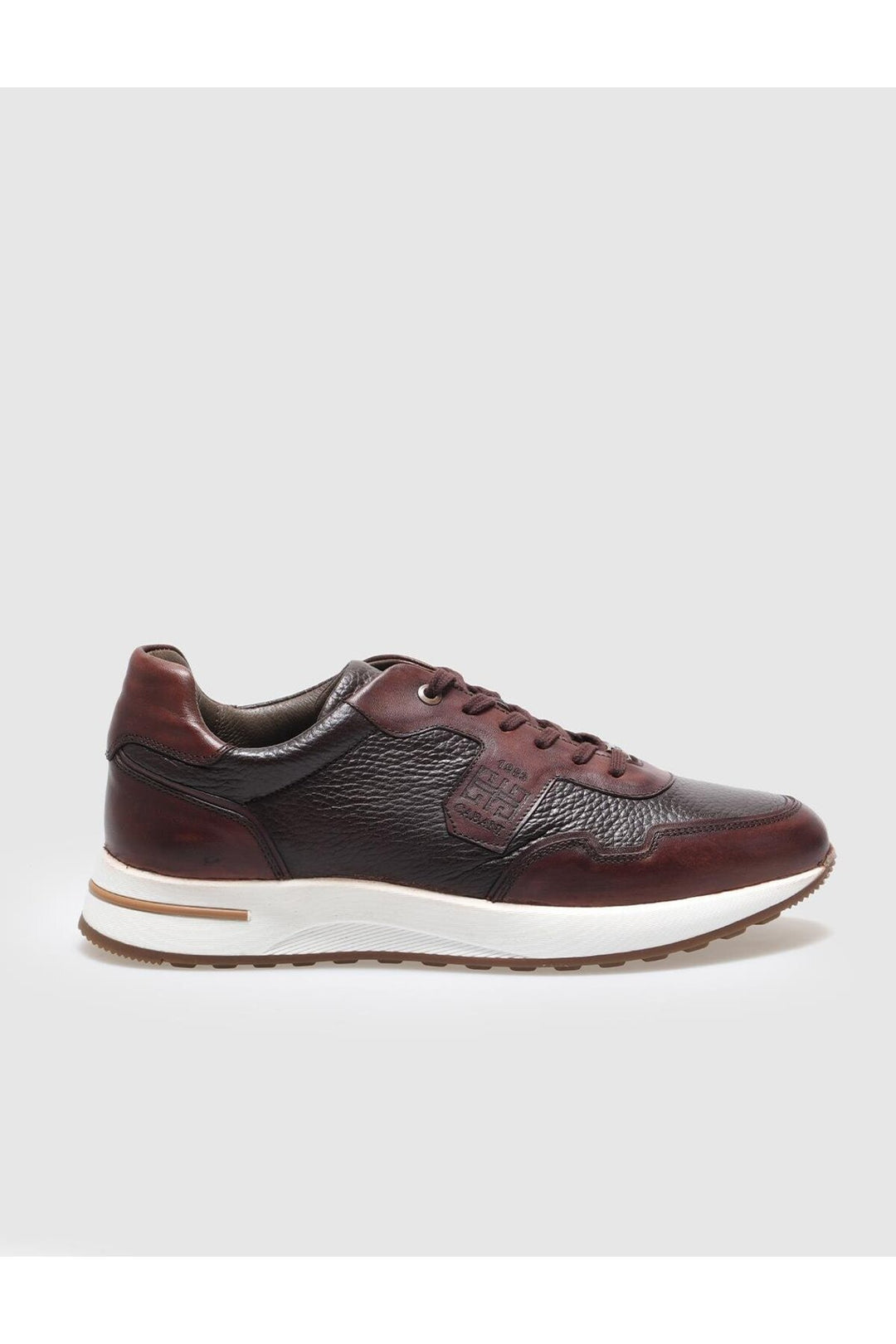 Cabani Shoes Chaussures de sport pour hommes en cuir véritable marron à lacets - Marron