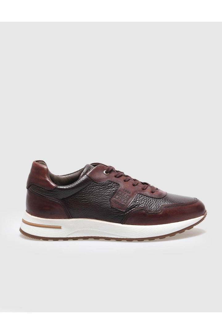 Cabani Shoes Chaussures de sport pour hommes en cuir véritable marron à lacets - Marron