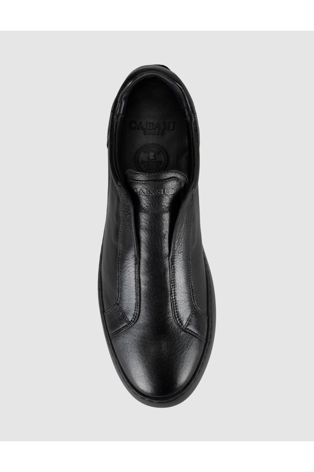 Cabani Shoes Baskets pour hommes en cuir véritable noir sans lacets - Multicolore