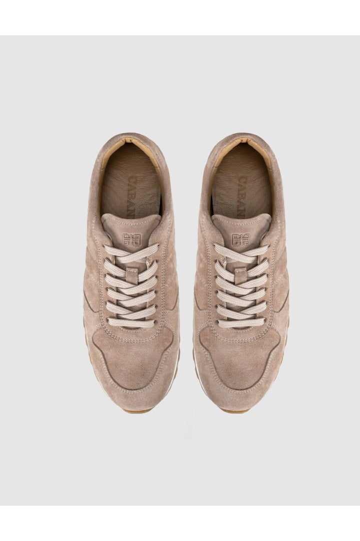 Cabani Shoes Baskets en suède beige pour femme - Crème