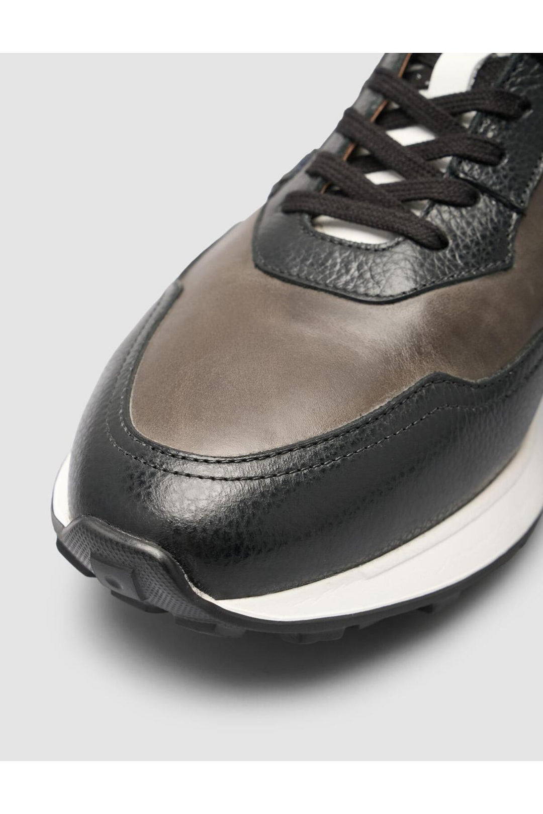 Cabani Shoes Renasen Chaussures de sport pour hommes en cuir véritable noir-gris mélangé à 100% en daim - Gris