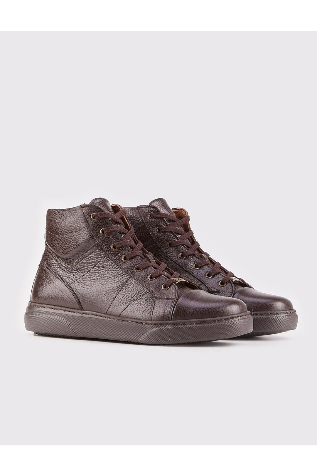 Cabani Shoes Bottines pour hommes en cuir véritable, à design sportif, marron, avec fermeture éclair. - Marron