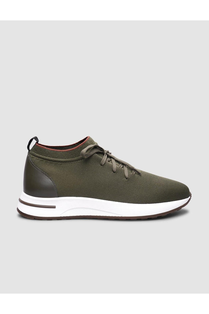 Cabani Shoes Modena Tricot Vert olive Chaussures de sport pour hommes à lacets - Kaki