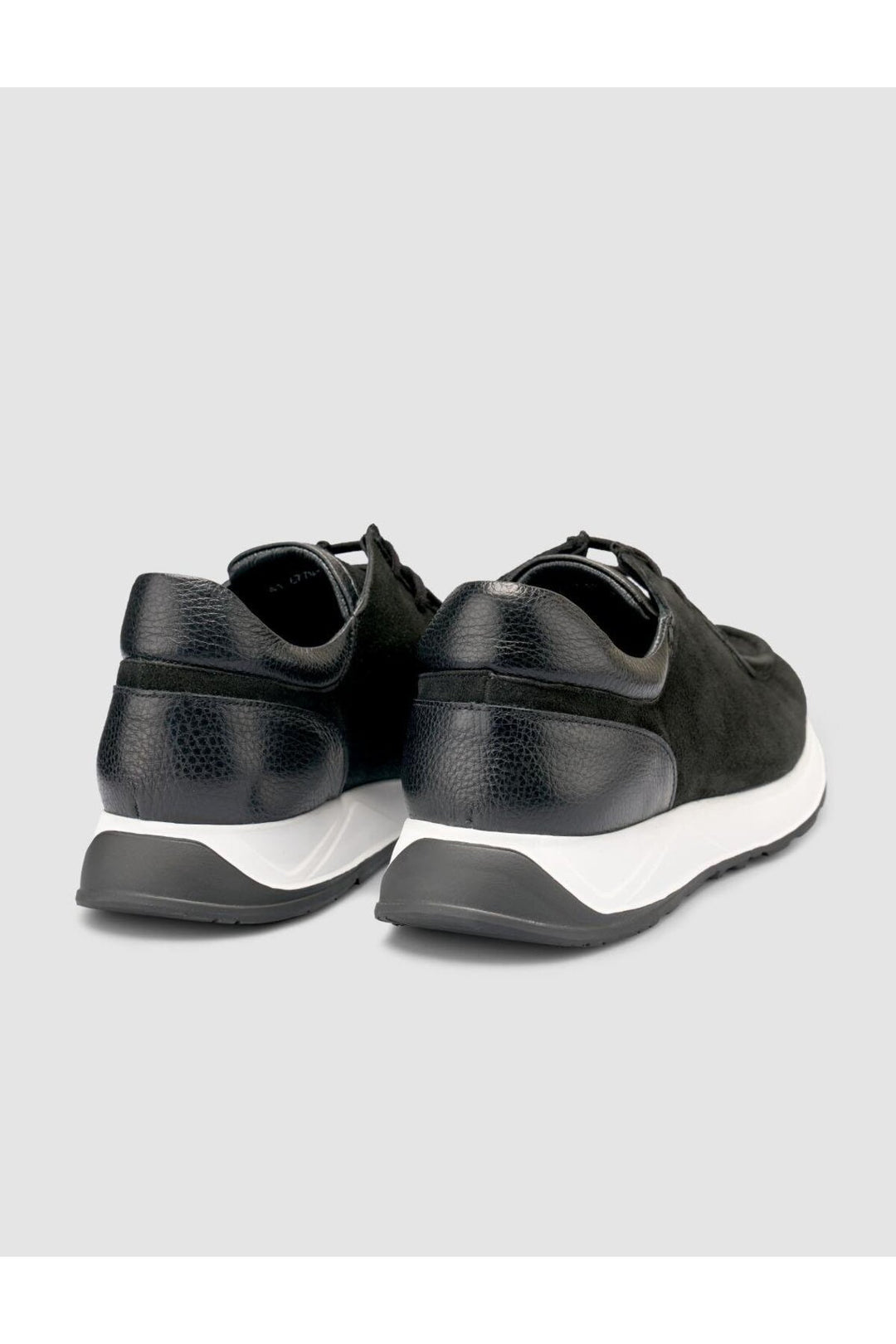 Cabani Shoes Chaussures décontractées pour hommes en cuir suédé noir 100% véritable - Noir