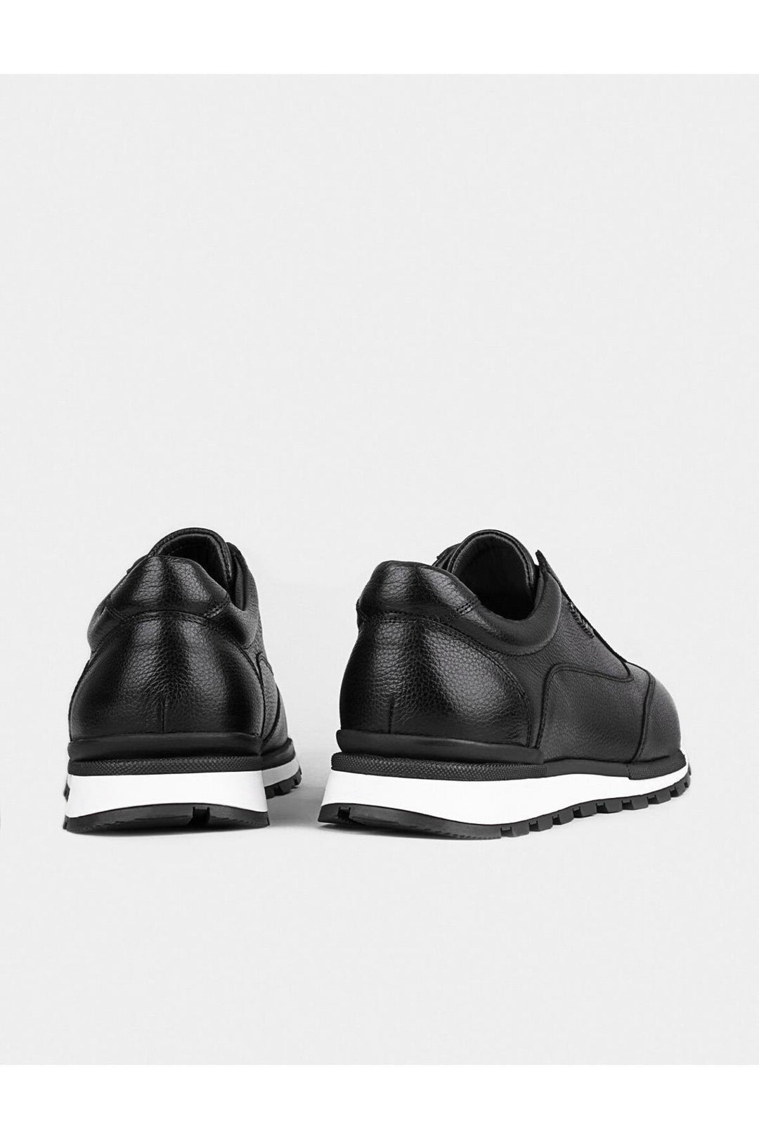 Cabani Shoes Chaussures de sport pour hommes en cuir véritable noires - Noir