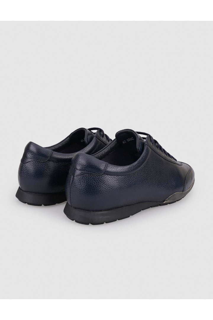 Cabani Shoes Chaussures de ville pour hommes en cuir véritable 100% bleu marine à lacets - Bleu marine