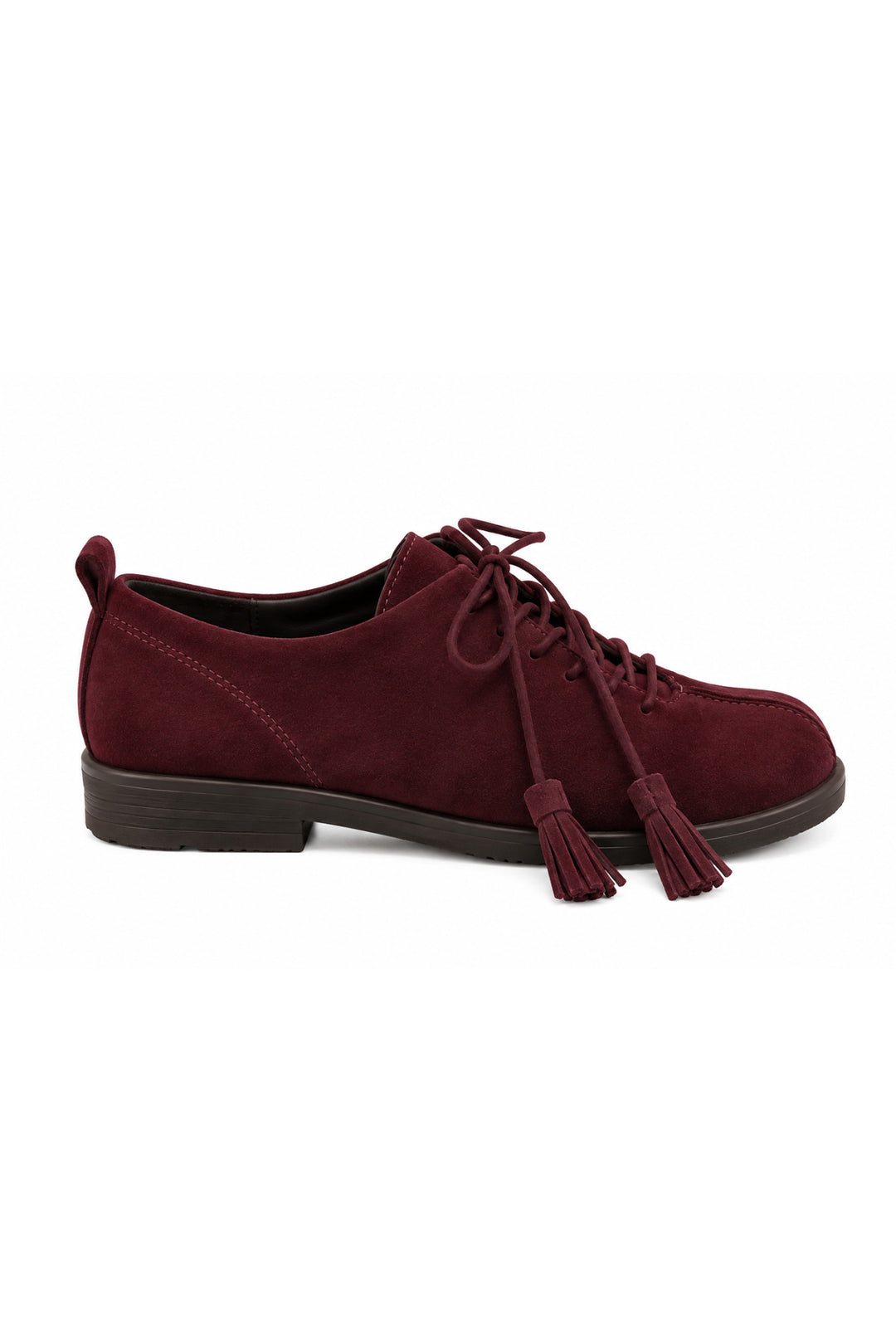 Wavelys ZANTE Chaussures Anatomiques en Cuir Véritable pour Femmes avec Détails en Franges Bordeaux - Bordeaux