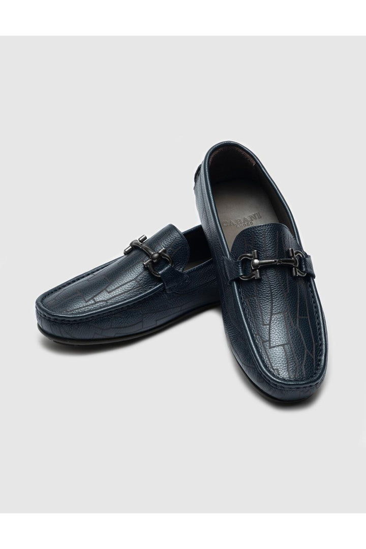 Cabani Shoes Mocassins pour hommes en cuir véritable bleu marine - Bleu marine
