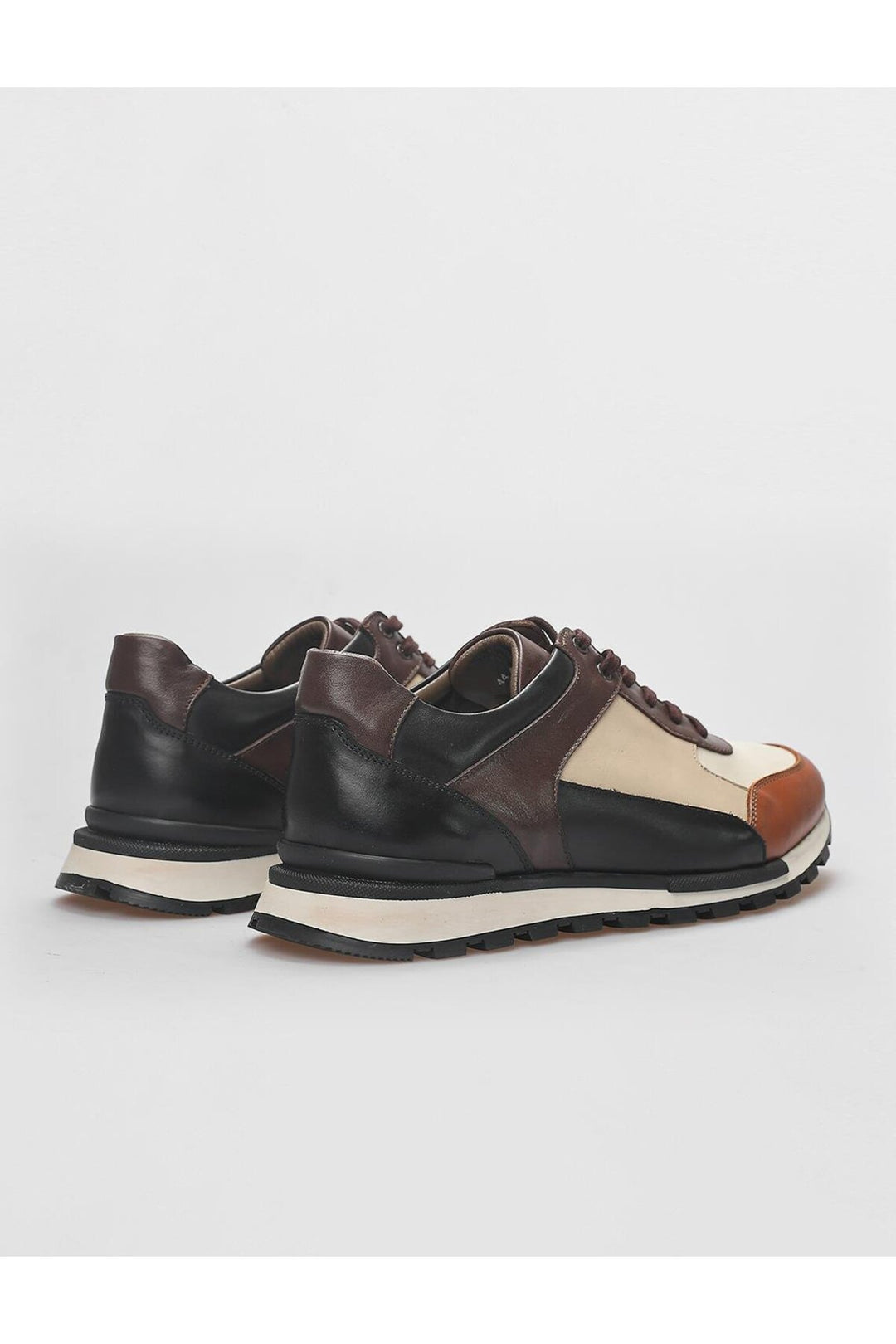 Cabani Shoes Chaussures de sport en cuir véritable pour homme, marron, à lacets. - Marron