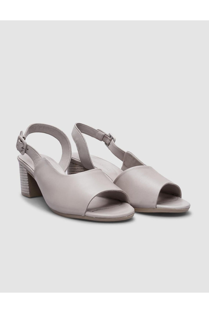 Cabani Shoes Sandales à talons pour femmes en cuir véritable gris avec détail de boucle à 100%. - Multicolore