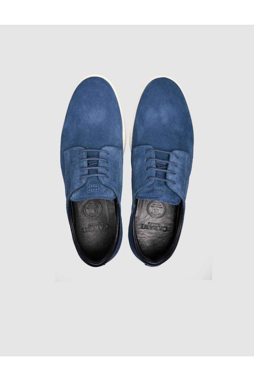 Cabani Shoes Chaussures pour hommes en cuir véritable de veau à lacets bleu - Multicolore