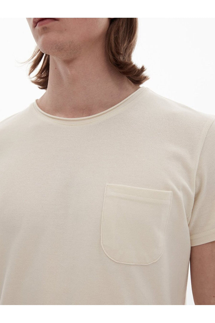 LTB T-shirt classique beige à manches courtes avec col Pressure Zero