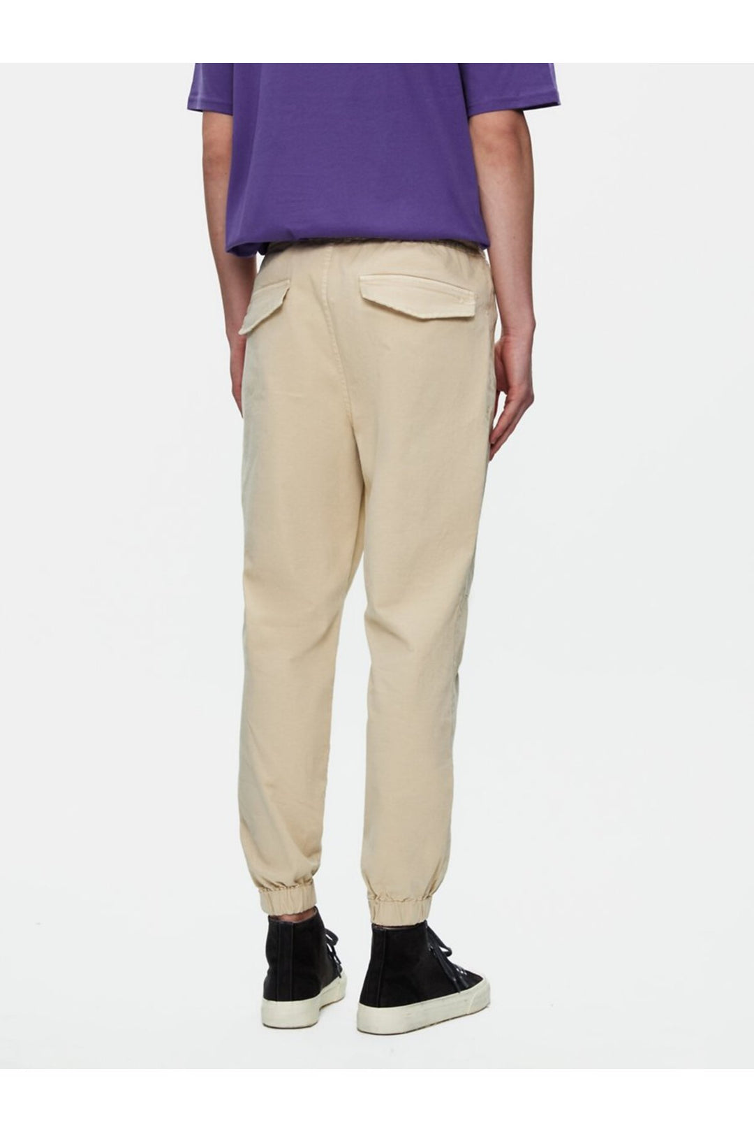 LTB Pantalon gabardine beige à taille élastique