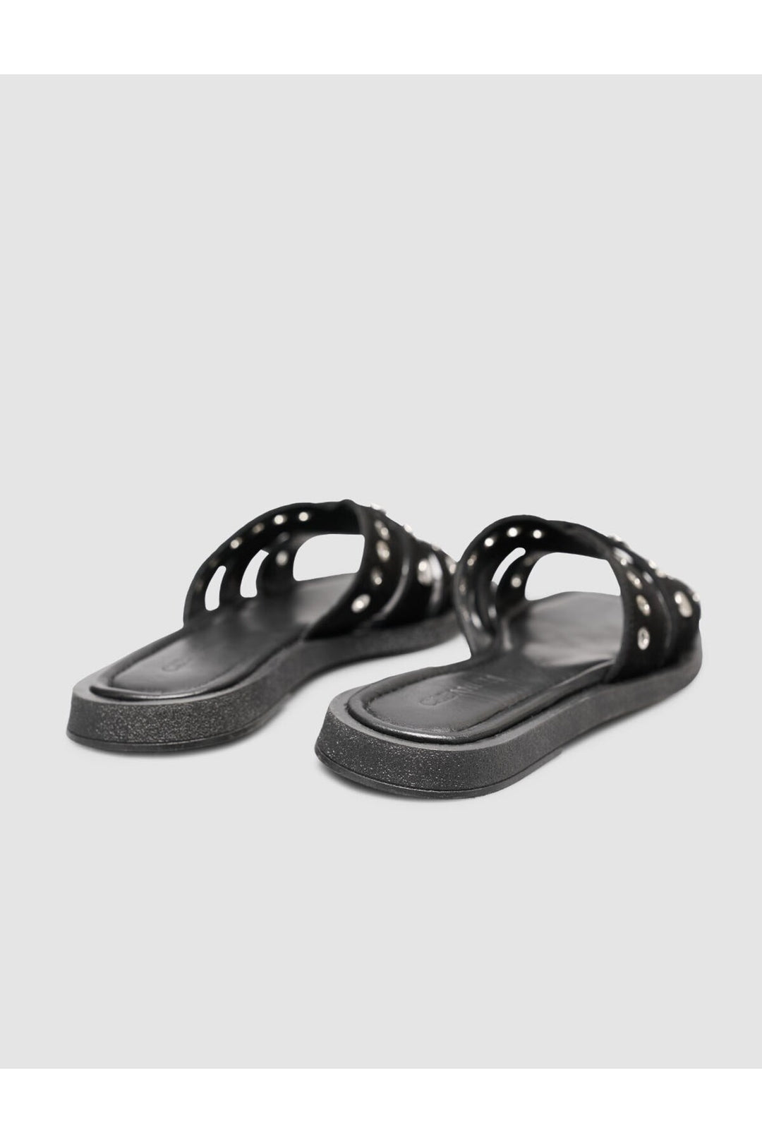 Cabani Shoes Sandales pour femmes en cuir véritable avec détails en pierre en suède noir. - Multicolore