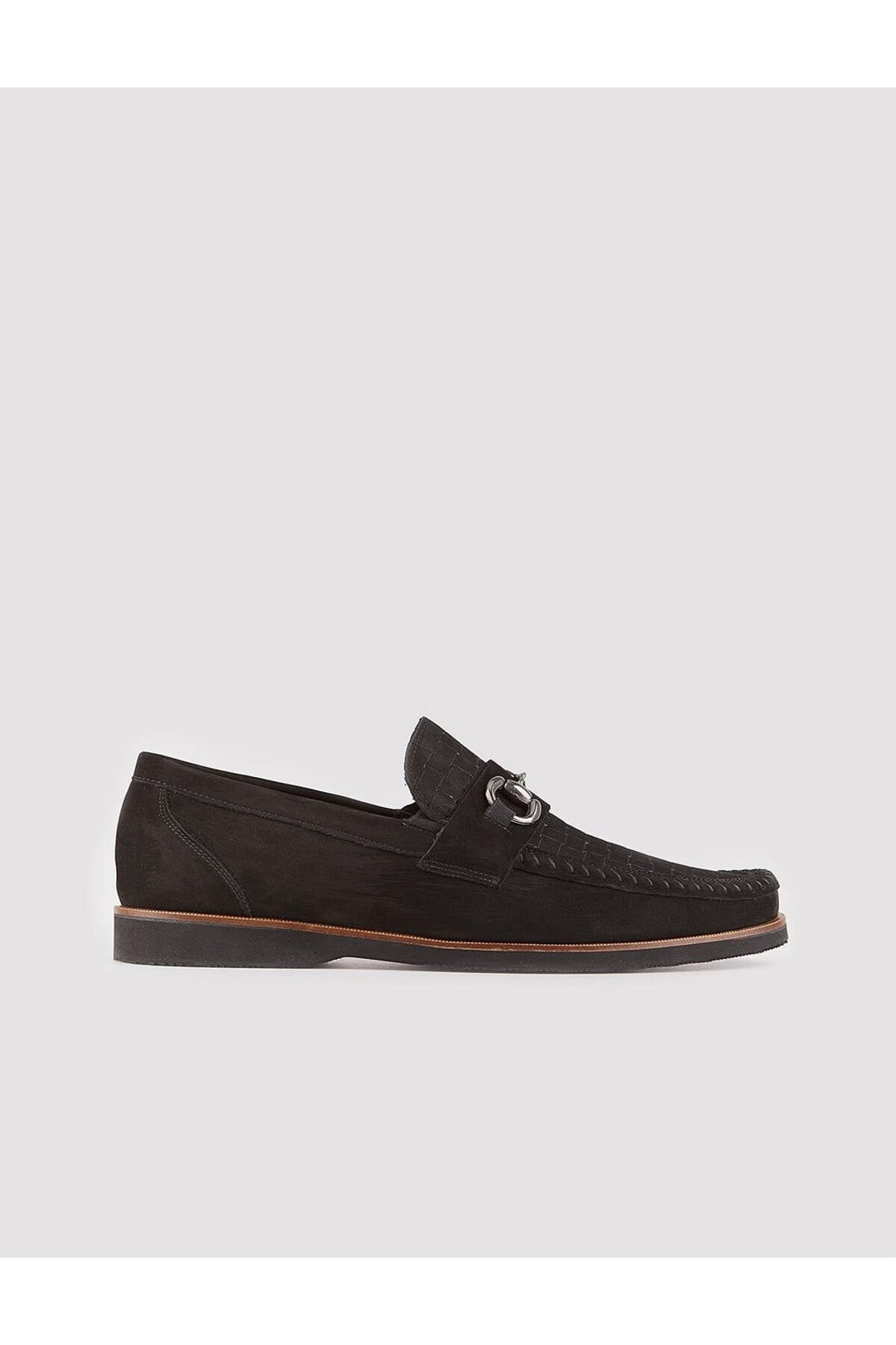 Cabani Shoes Chaussures décontractées noires en cuir véritable avec accessoire en métal pour homme - Multicolore