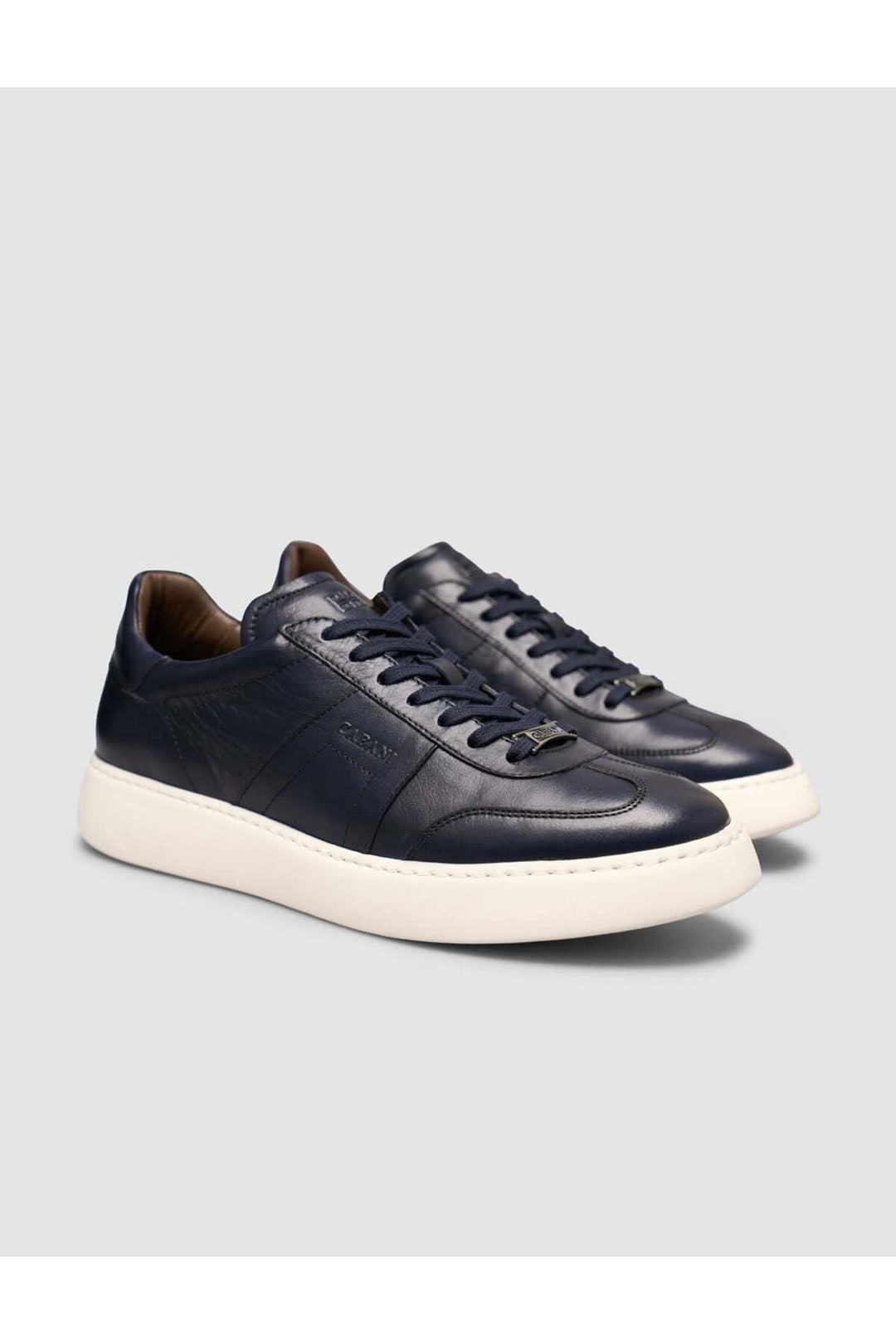 Cabani Shoes Rivavin %100 Cuir Baskets Homme à Lacets Bleu marine - Multicolore