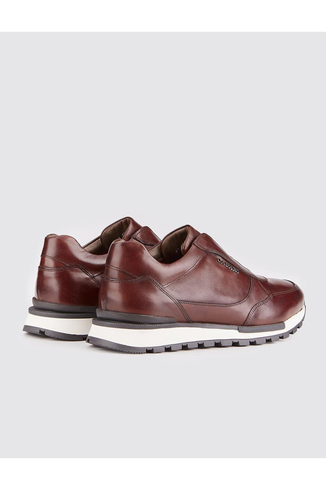 Cabani Shoes Chaussures de sport pour hommes en cuir véritable marron avec semelle en caoutchouc léger - Marron