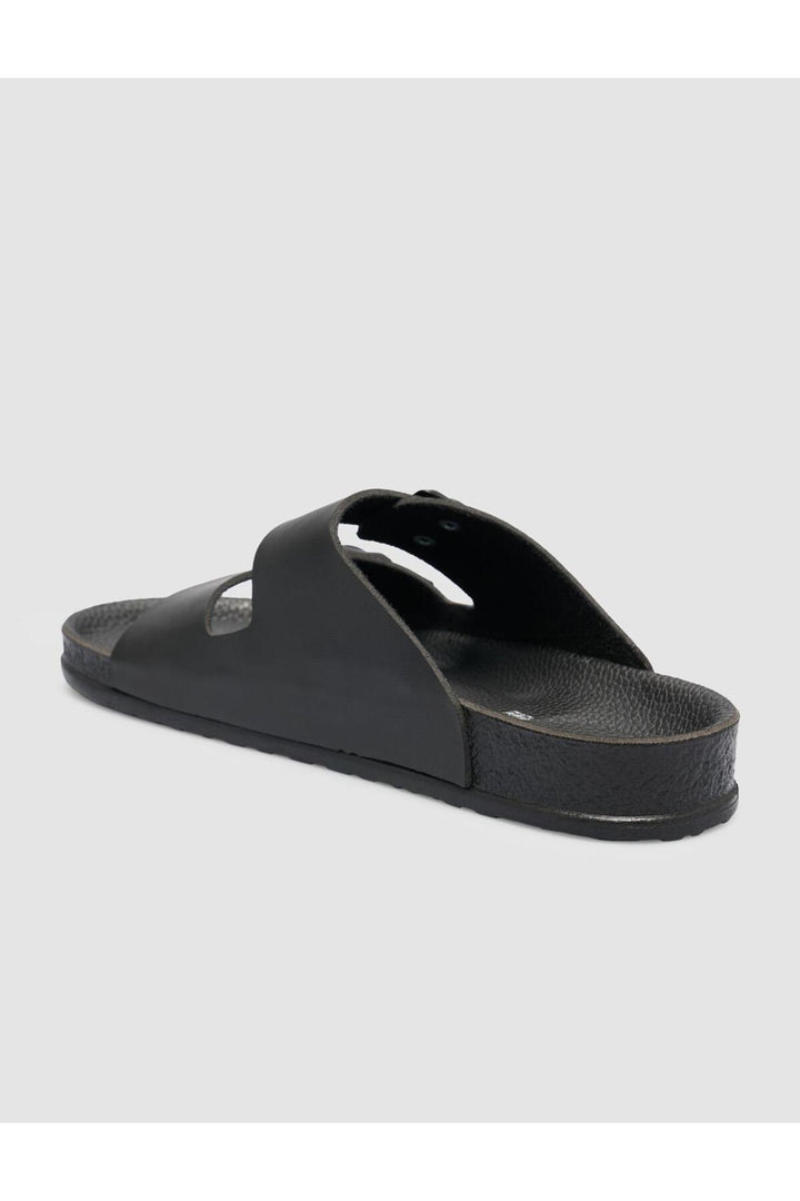 Cabani Shoes Sandale homme noire avec détail de boucle - Multicolore