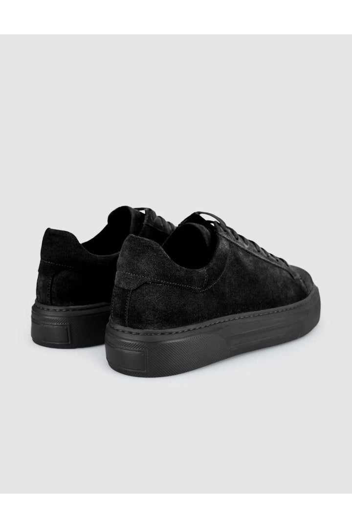 Cabani Shoes Baskets pour hommes en cuir suédé véritable noir - Multicolore