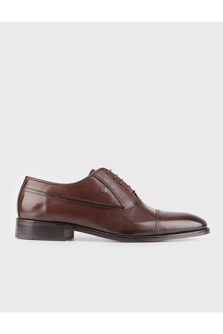 Cabani Shoes Chaussures classiques pour hommes en cuir véritable avec semelle Neolit, marron, à lacets. - Marron