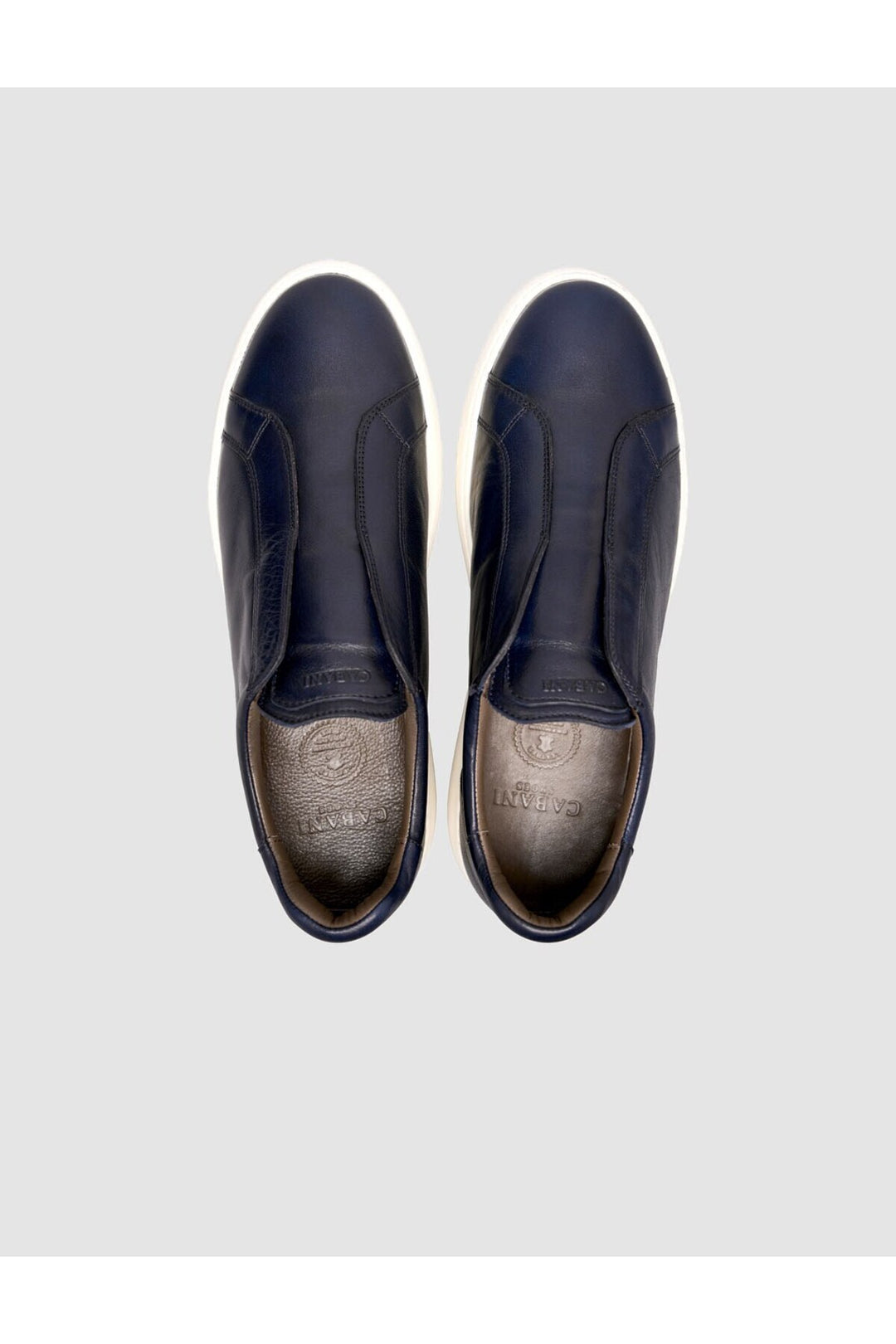 Cabani Shoes Bleu marine Chaussures Slip-On en Cuir Véritable - Bleu marine