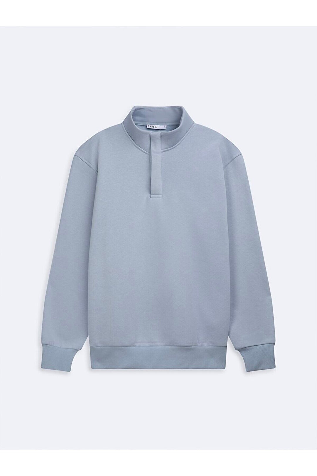 LTB Sweat bleu classique à manches longues avec demi-fermeture éclair