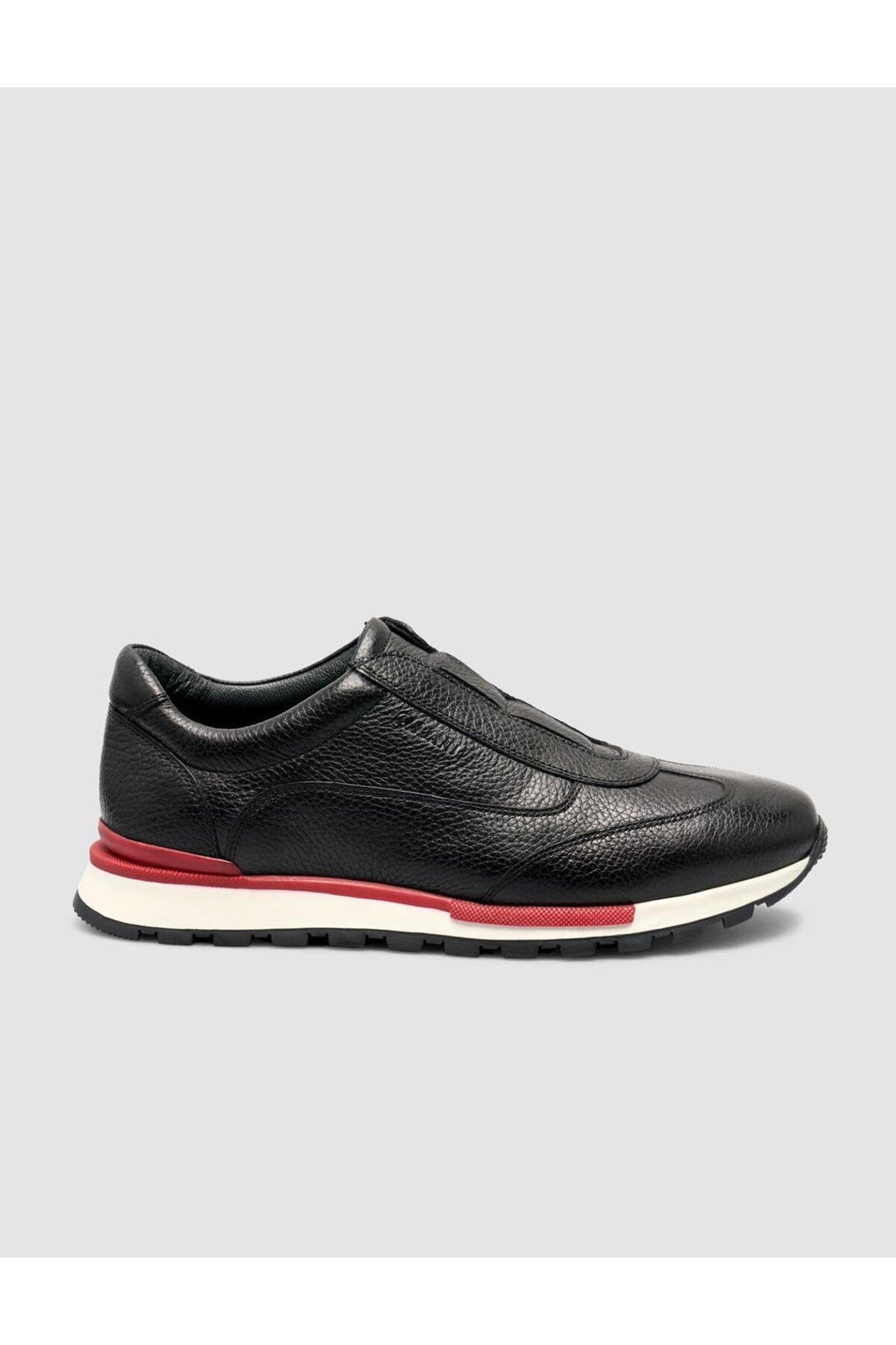 Cabani Shoes %100 Cuir véritable Baskets noires pour hommes à semelle rouge - Noir