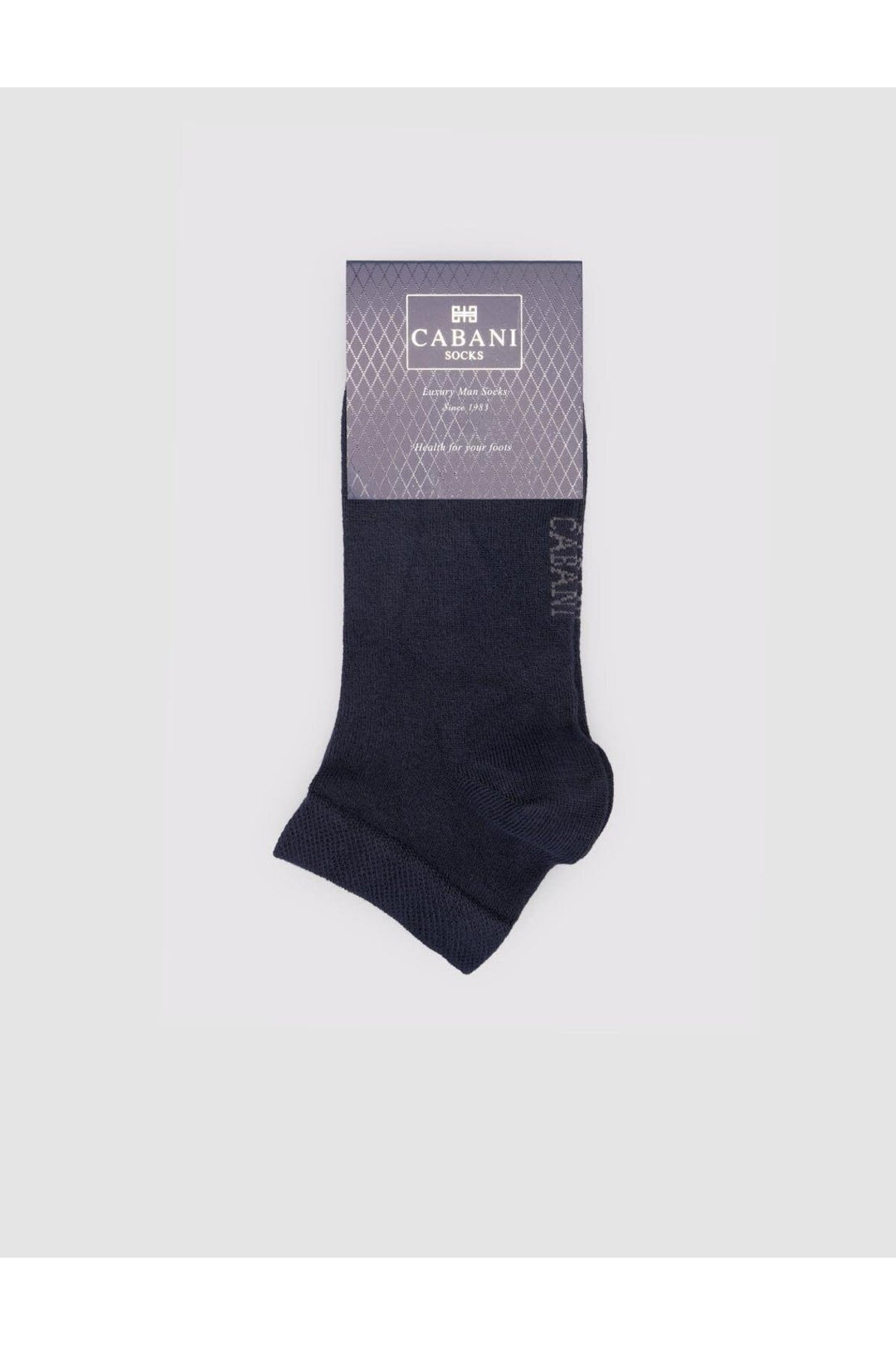Cabani Shoes Chaussettes pour hommes en bambou bleu marine à deux paires - Bleu marine
