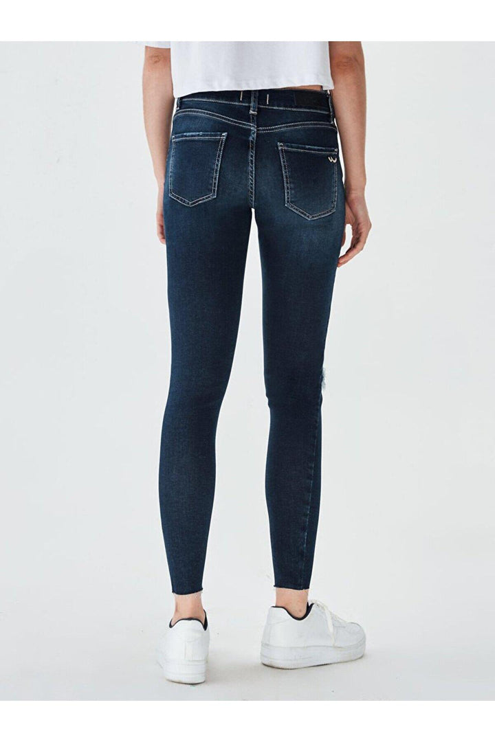 LTB Lonıa Frınge Pantalon en jean taille basse Clary Skınny Wash Femme