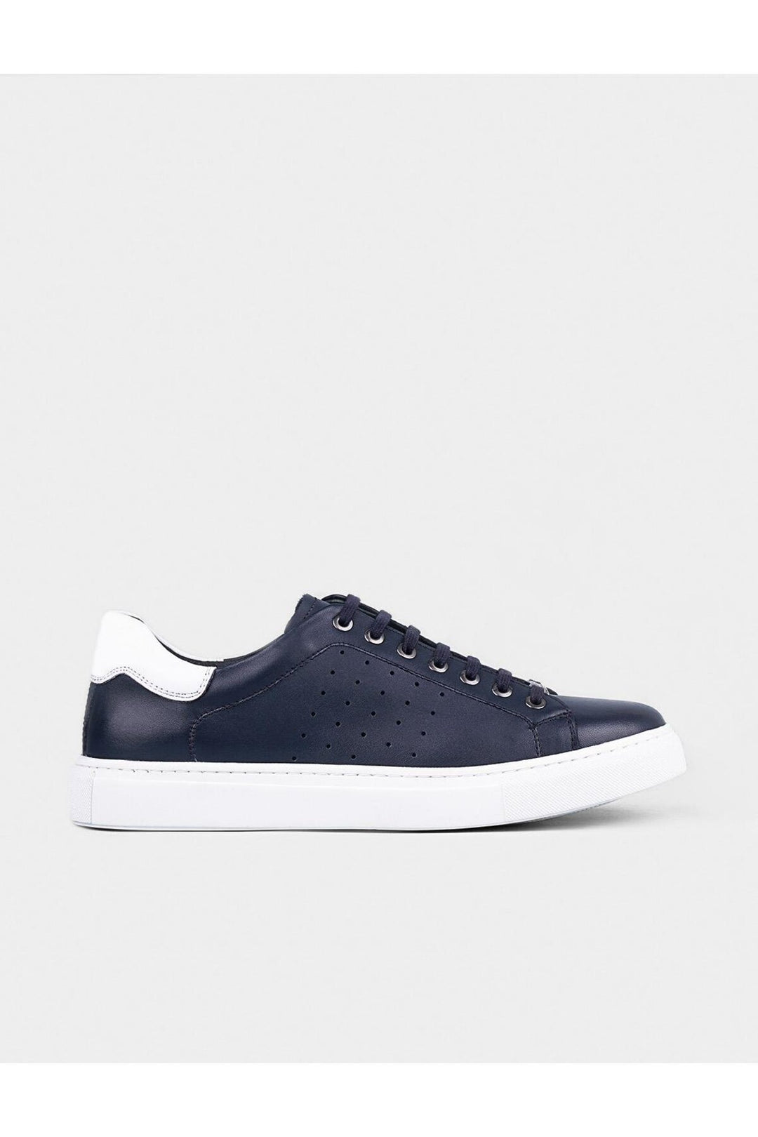 Cabani Shoes Sneaker en Cuir Véritable Bleu marine à Lacets pour Homme - Bleu marine