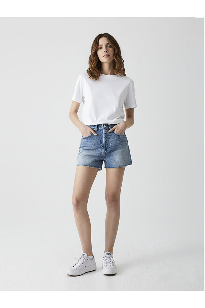 LTB Short en jean taille haute Lari - orta Bleu_