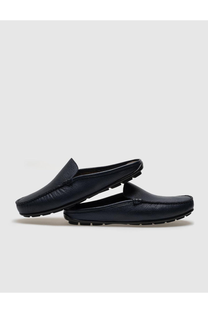 Cabani Shoes Sandale quotidienne pour homme en cuir véritable bleu marine - Bleu marine